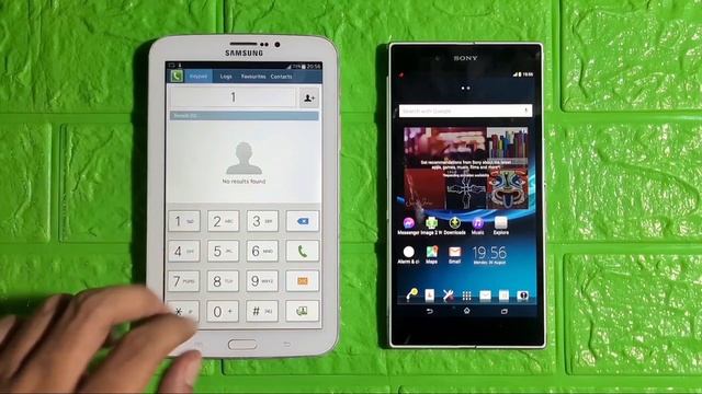 Samsung Tab 3 VS Sony Z Ultra incoming call & Outgoing Call