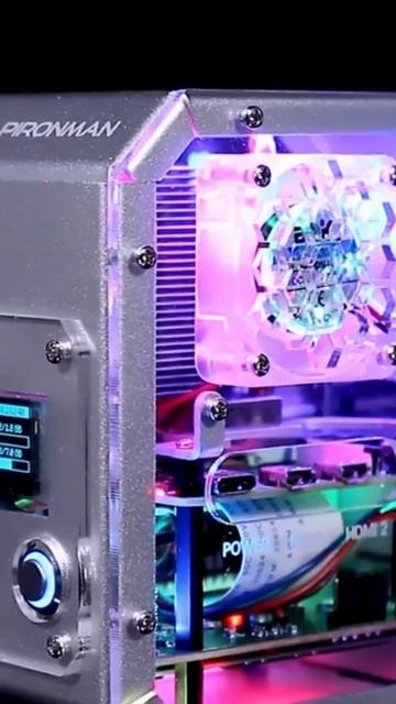 Pironman Mini PC Case for Raspberry Pi - Aluminum Alloy Tower Case SATA M.2  SSD Expansion Card