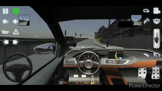 A fast driving in the city with a Audi a7