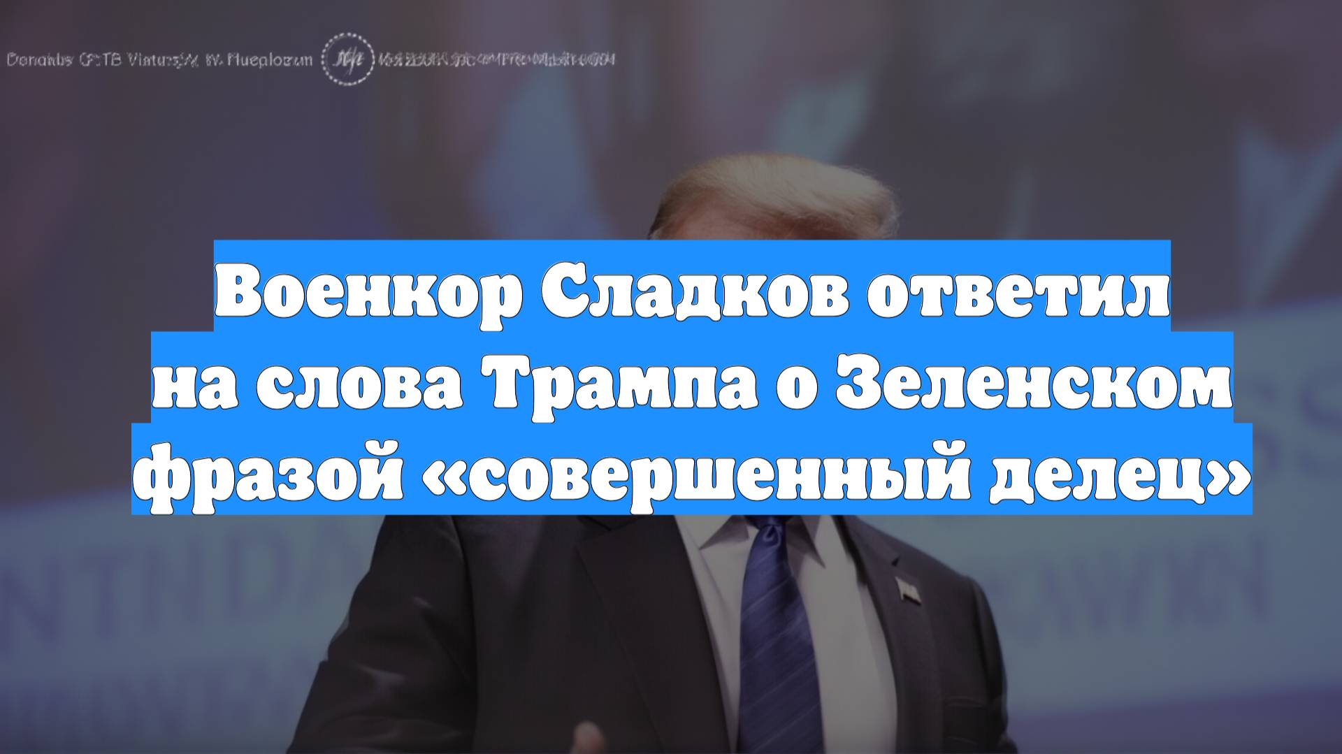 Военкор Сладков ответил на слова Трампа о Зеленском фразой «совершенный делец»