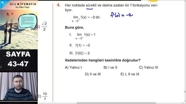 12.SINIF #ACİL MATEMATİK KIŞ ÖDEV FÖYÜ / ( SAYFA 43-47) #limit ve süreklilik soru çözümü