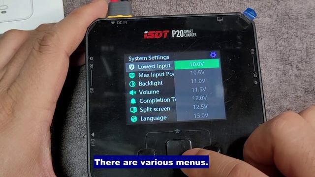 Explore the ISDT P20 Charger Details Menu