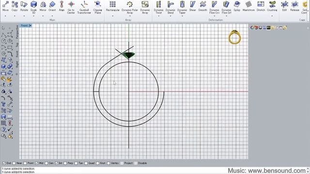 Jewelry CAD Design - Tension Set Simple Emerald Ring Rhino DEMO
