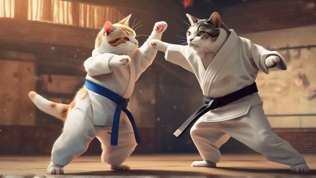 Karate Cats and Judo Dogs(Кошки-каратэ и собаки-дзюдо) Hip-hop поёт Suno ai