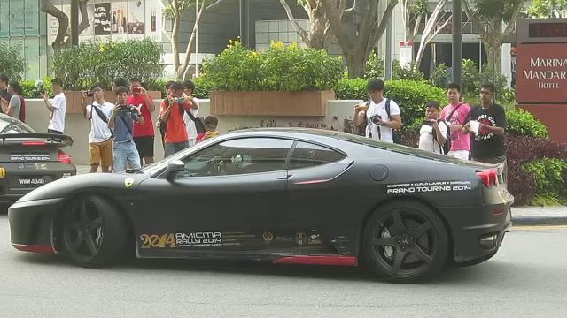 Loud Revs! Matte Black Ferrari F430 in Singapore