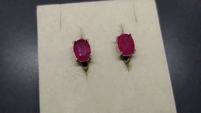 Серьги. Натуральный рубин. Серебро 925. С8754
