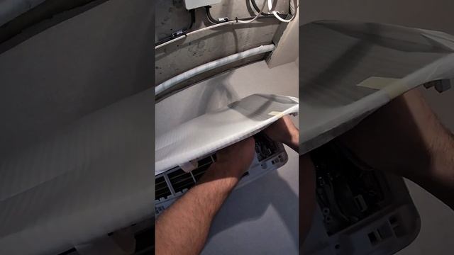 монтаж кондиционера на заложенную трассу / установка сплит-системы в 2 этапа Новосибирск