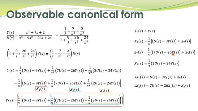 LCS - 53b - Observable Canonical Form (OCF) and signal flow graphs