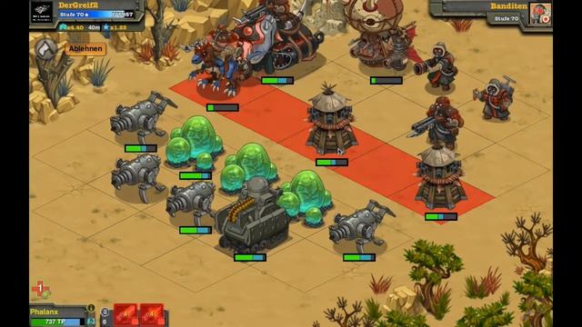 Battle Nations - Phalanx Tank R2, Spiderwasp Egg R3 and Fragments vs Raider