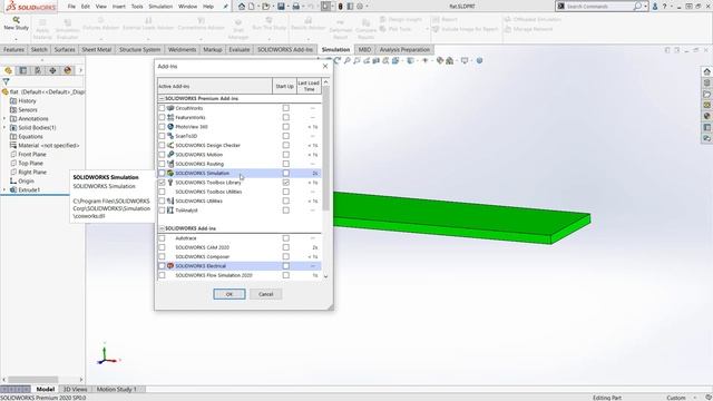 How to Turn on SOLIDWORKS Simulation