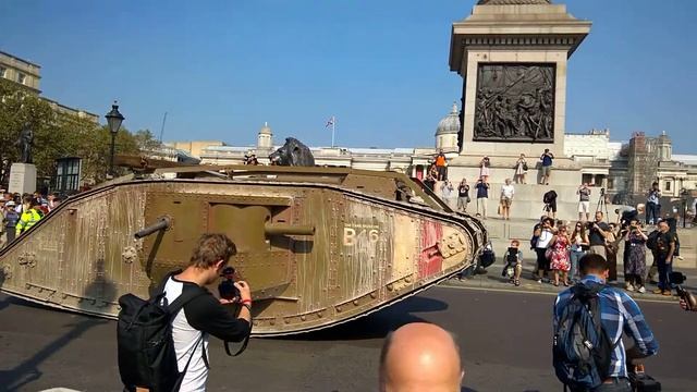 Bovington Tank Museum Mk IV WW1 tank replica in Trafalgar Square, London 15th September 2016