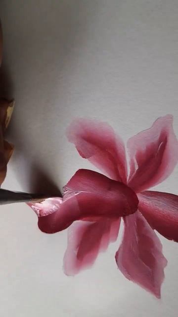 Easy orchid💫onestroke#shorts #onestrokepainting #painting #art