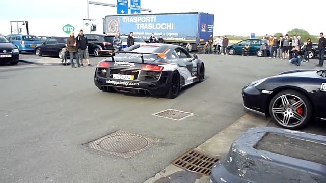 gumball 3000 audi R8 ppi razor gtr  et porsche cayman S 2010 france