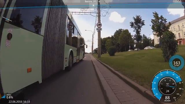 Trolleybus. Very close