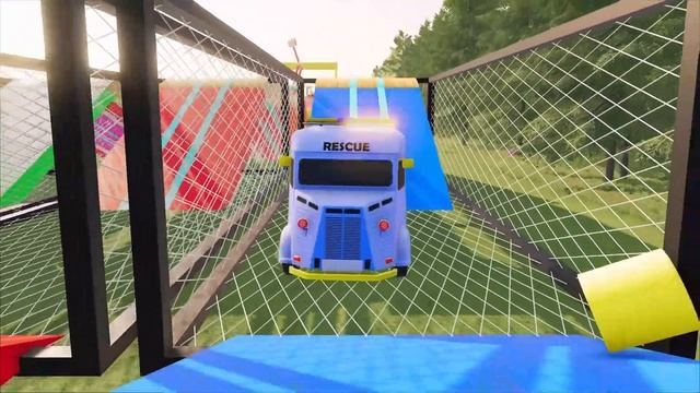 MERCEDES AUDI DACIA VW BMW EMERGENCY AMBULANCE RECUE CARS VS DEADLY HAMMER OBSTACLES FS 22 GAMEPLAY
