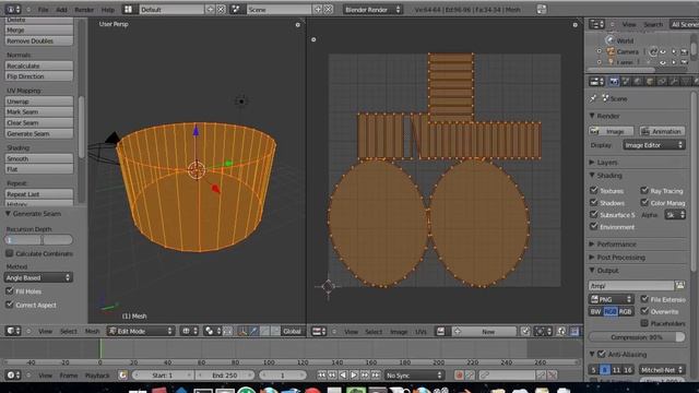Blender automatic UV unwrapping demo 2 : change of parameters