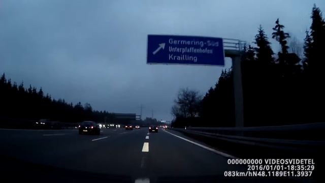 Автобан А96, Бавария. 1 января 2016 / Autobahn A96, Bayern. 1.Januar 2016