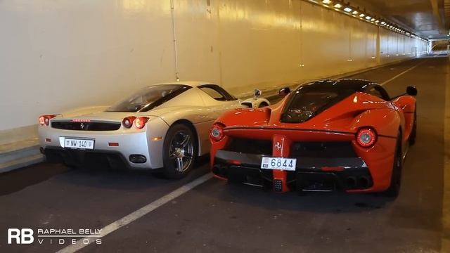 Ferrari Enzo & LaFerrari Insane REVs Battle In Monaco Tunnel !
