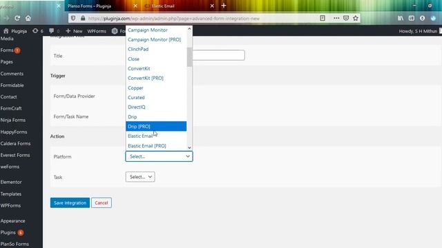 How to integrate PlanSo Forms to Elastic Email