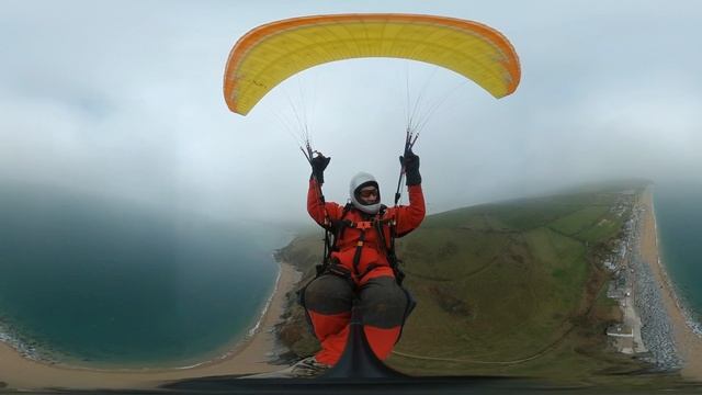 360 Pilot's Eye View Paragliding  Xiaomi Mijia Sphere 360 camera Beesands , UK