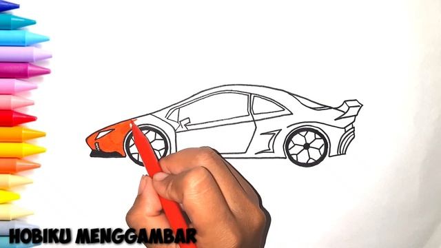 Cara menggambar mobil Lamborghini Aventador || Tutorial indonesia