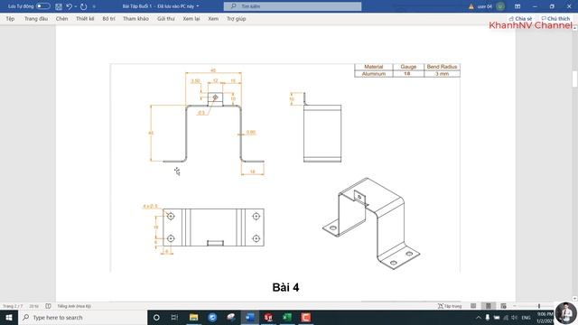 #63 Solidworks Sheet Metal. Lệnh Edge Flange (Bài 02) / KhanhNV Channel