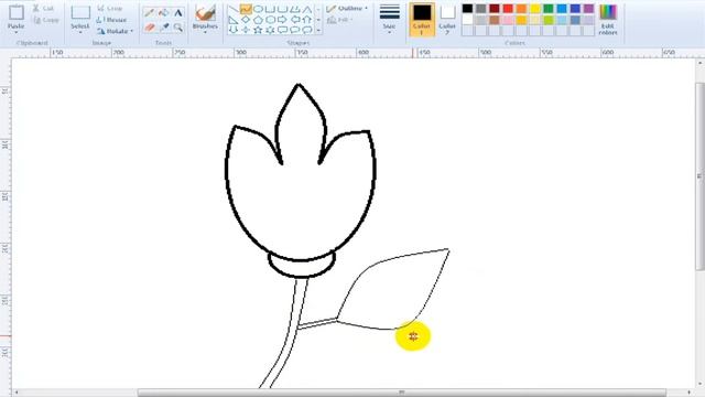 How to draw in MS Paint | drawing bangla tutorial (drawing flower)