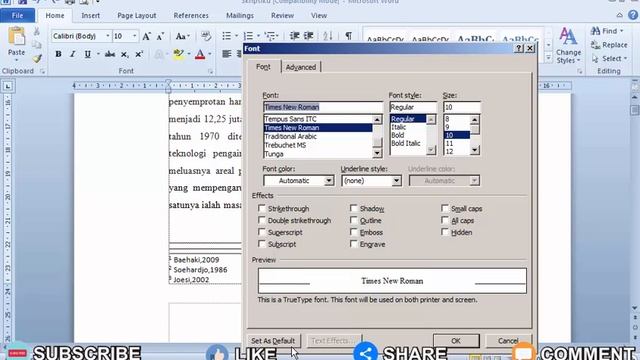 Cara Mengubah Font Catatan Kaki Default di Word