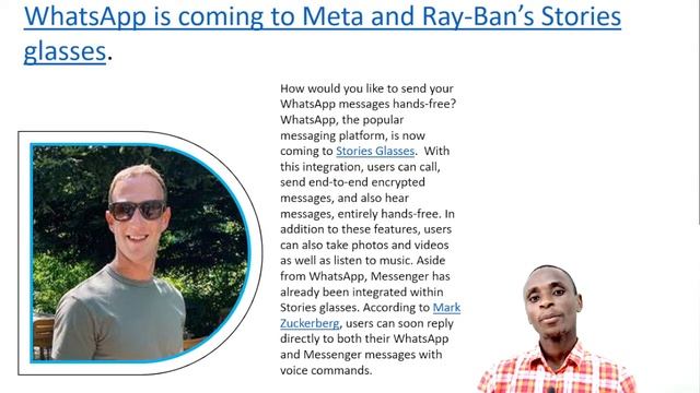 WhatsApp is coming to Meta and Ray-Ban’s Stories glasses.