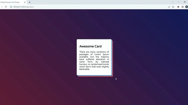 Stacked Border Card Design with Hover Effect |  Responsive Card Design | #stacktales