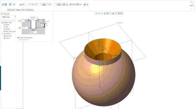 Lesson 6 pt2  Clamp Ball Section Palette PTC Creo Parametric 3.0