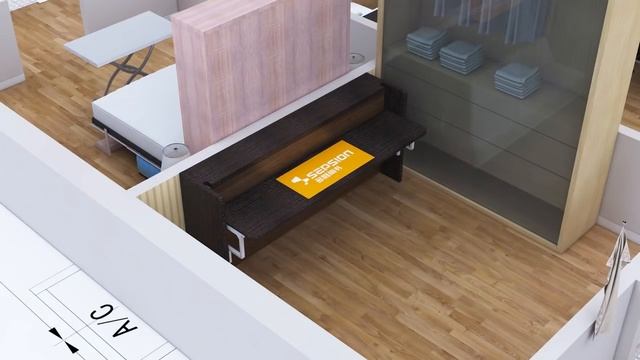 put smart furniture inside to save a lot of room and be flexible