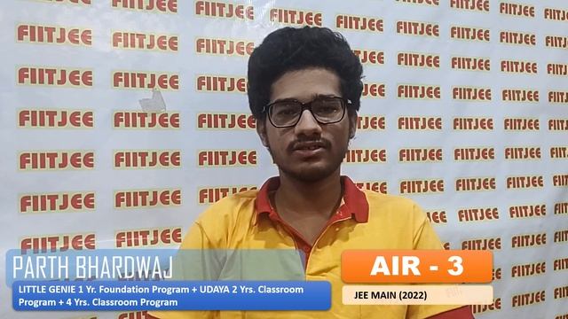 Parth Bhardwaj - AIR 3 in JEE Main 2022