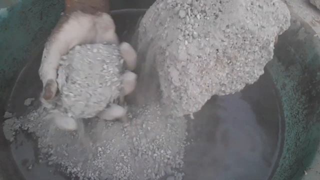 New Soft heavy cake's of white grainy sand cement texture water Crumbling 💧💦Asmr mini libi