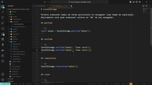 Full Stack - Food Commerce - 1301 - Entendendo o LocalStorage e usando para Cart