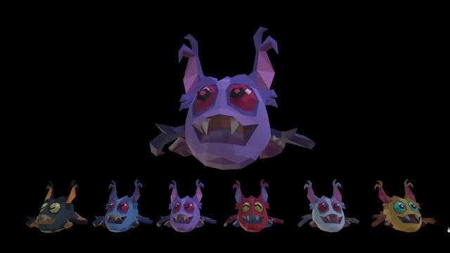Micro Bat Vlad - Low Poly 3D Faceted Style