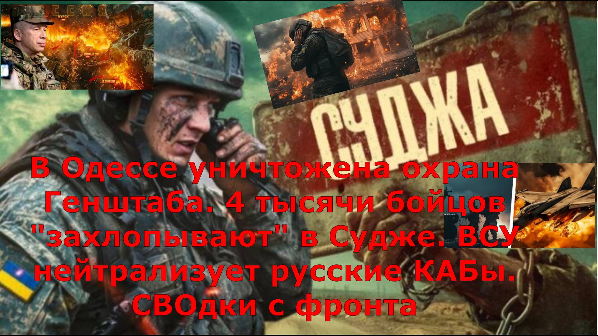 В Одессе уничтожена охрана Генштаба. 4 тысячи бойцов "захлопывают" в Судже. ВСУ нейтрализует русские