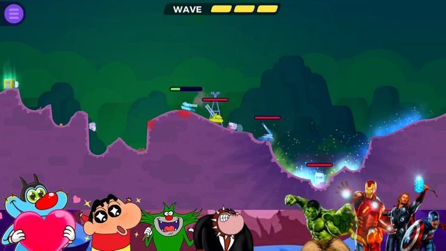 NOOB vs PRO vs HACKER in Tank Stars Game | Oggy team vs Avengers team || Daddy Gaming ep.8