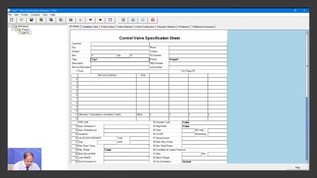 Calculate of Control Valve Sizing with Software