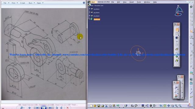 Catia V5 Tutorial|Product Engineering Design|How to Create Knuckle Joint(Easy Steps Beginners)|P1