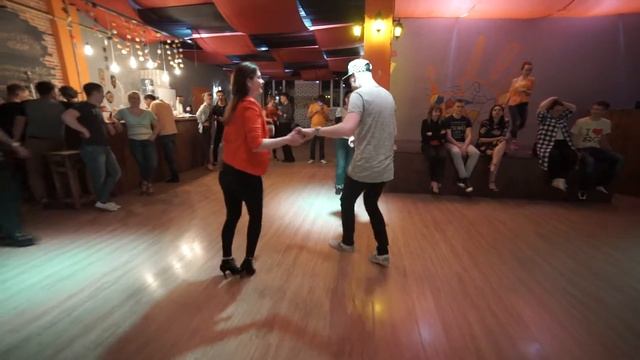 Mariya Bogdanova and Andrey Ushkalov Salsa Dancing in Respublica Dance Club, Saturday 14.04.2018