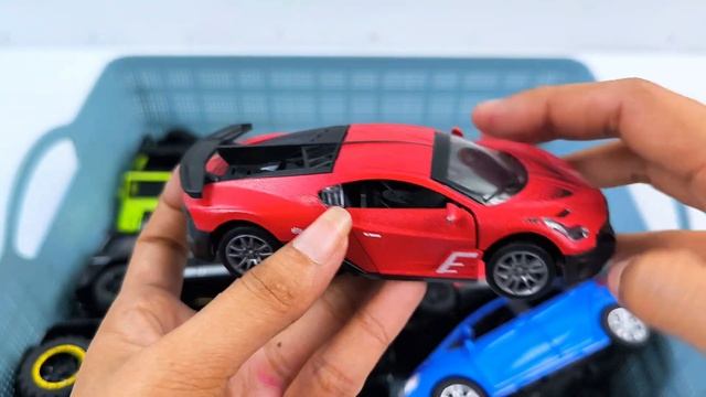 Box Full Of Diecast Cars - Ferrari, Chevrolet, Toyota, Lamborghini, Brabus, Lexus, Porsche, Mercede