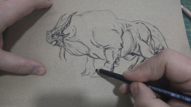 начерк на крафт папері sketch on kraft paper
