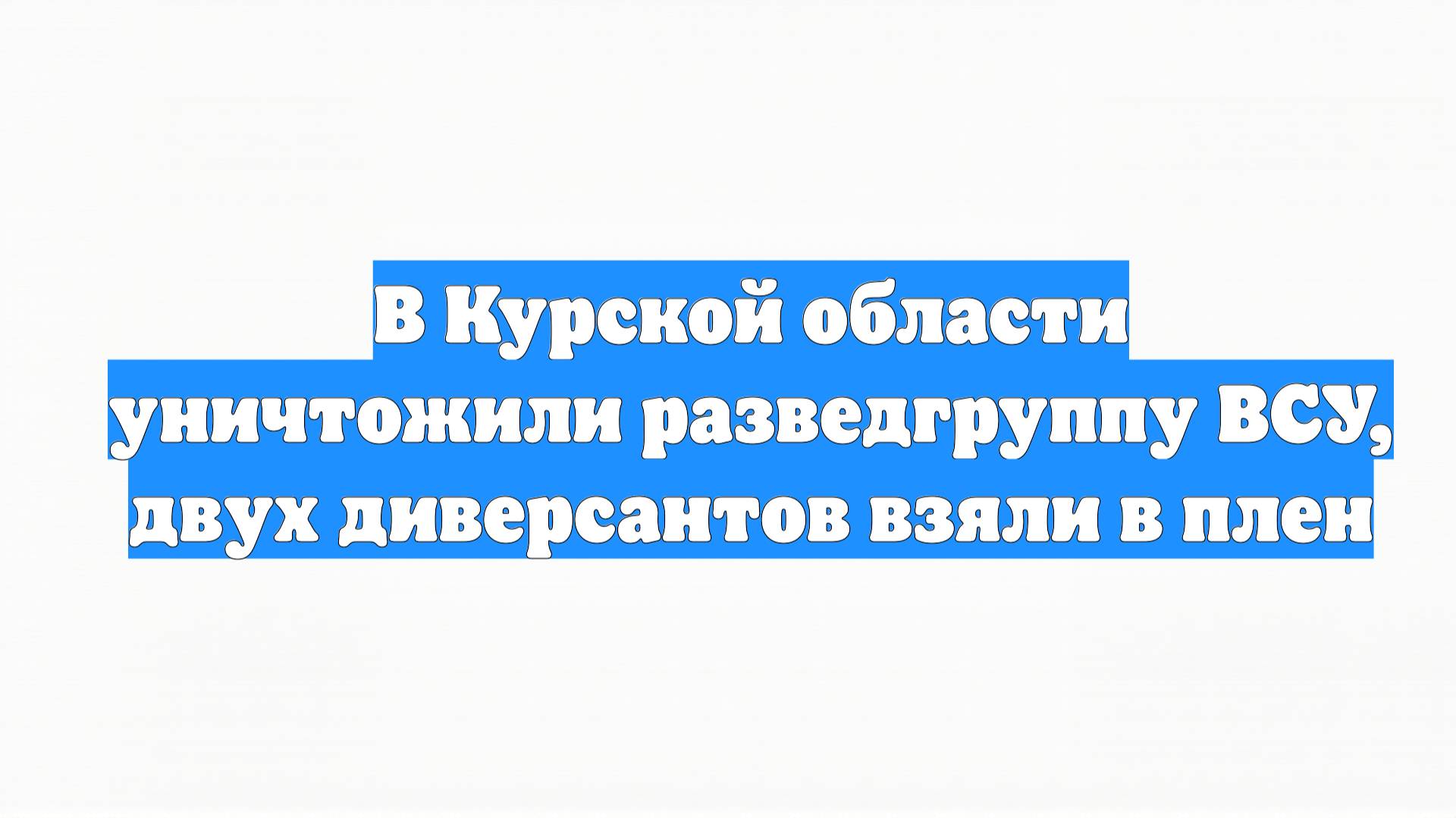 В Курской области уничтожили разведгруппу ВСУ, двух диверсантов взяли в плен