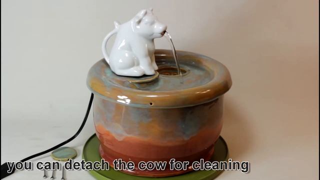 Pet Fountain PF20004, a ceramic cat drinking fountain handmade in the USA