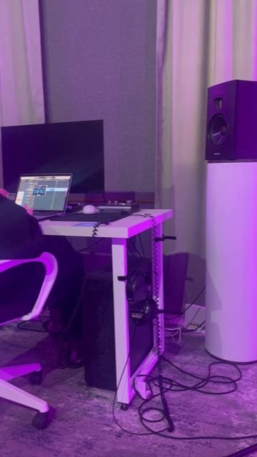 working in the studio