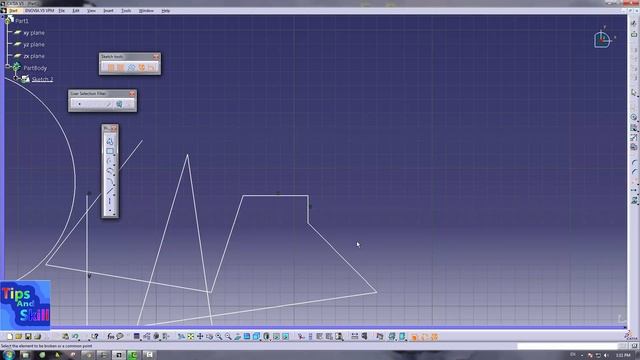 Bài 6 Tự học catia V5 phần sketch | Lệnh hộp thoại Trim, break, quick trim.[FULL]