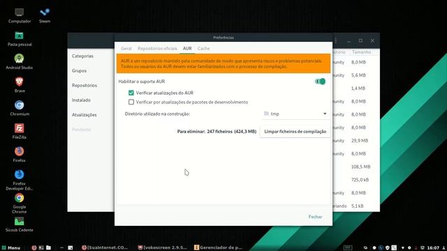 🐧 Manjaro Linux - Como habilitar os repositórios AUR