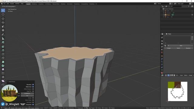How to create a low poly cliff in Blender 2.8