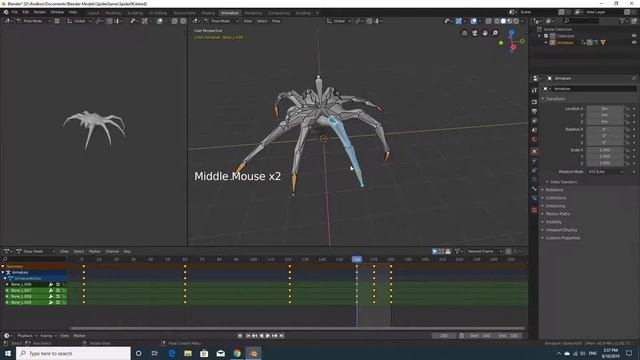 Part 7:  Animating the spider